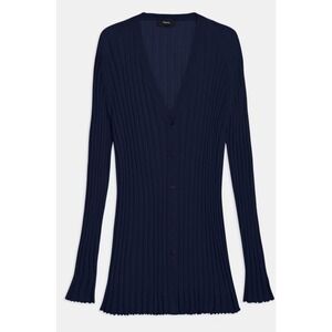 Theory Navy Ribbed Knit Button Front Cashmere Cardigan‎ Chic Sophisticated P